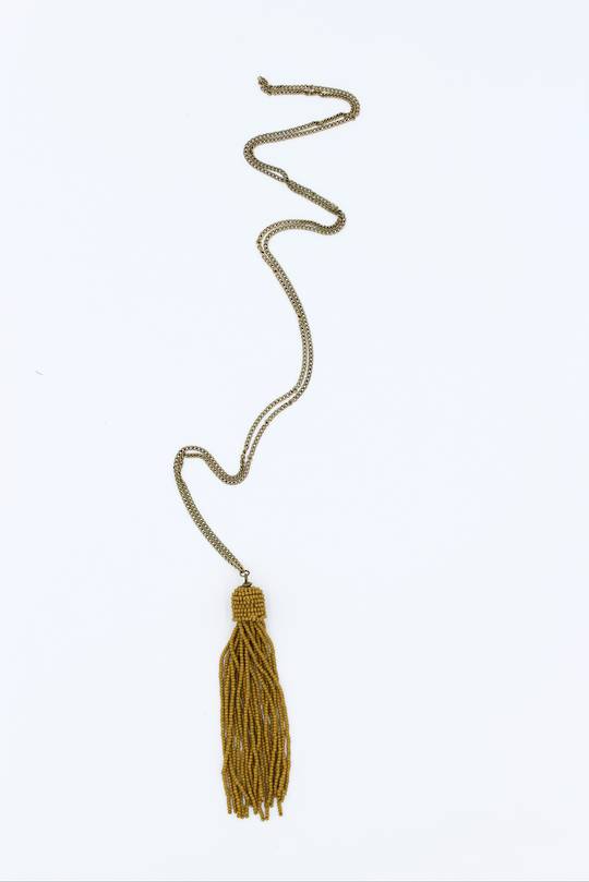 Amber Tassel Necklace